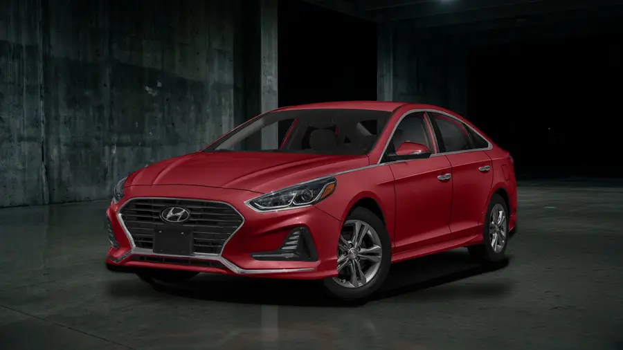 2018 Hyundai Sonata SEL, Scarlet Red, side view