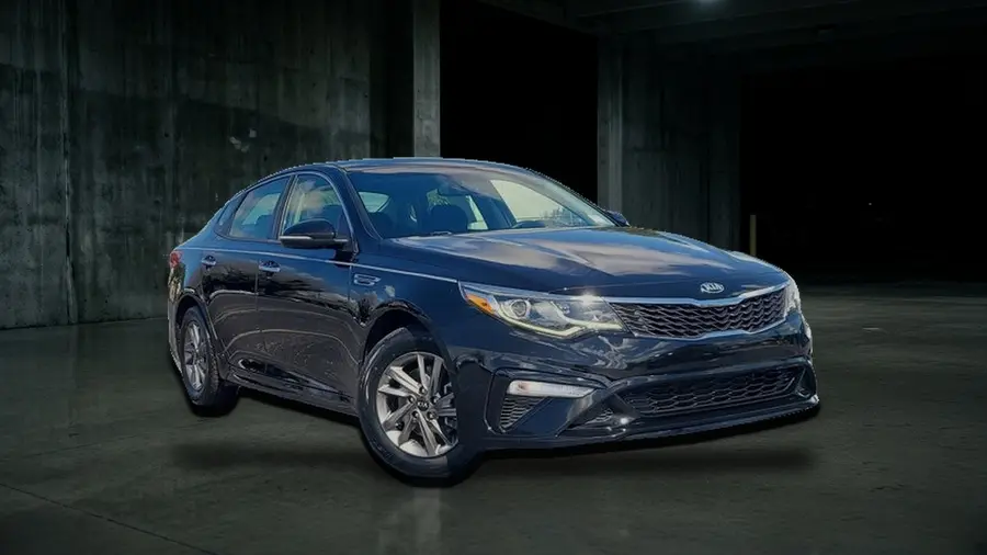 2019 Kia Optima LX, Ebony Black, side view
