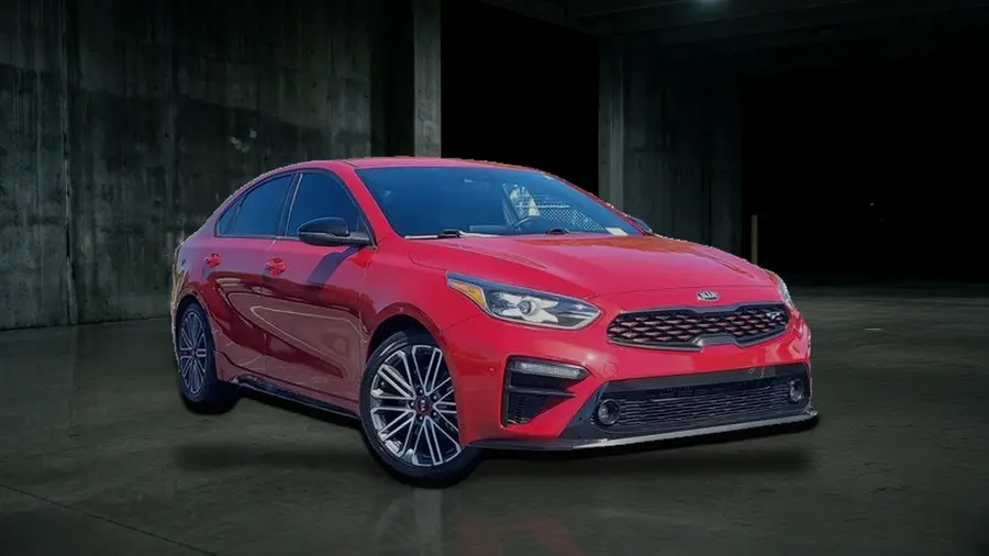 2021 Kia Forte GT, Currant Red, side view